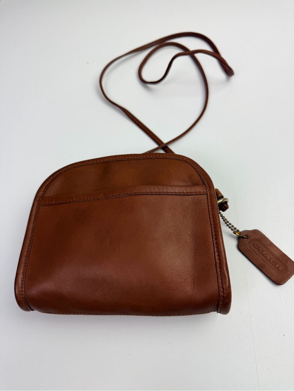Vintage Coach 9017 Abbie Zip Top Purse Bag in Tan/Brown